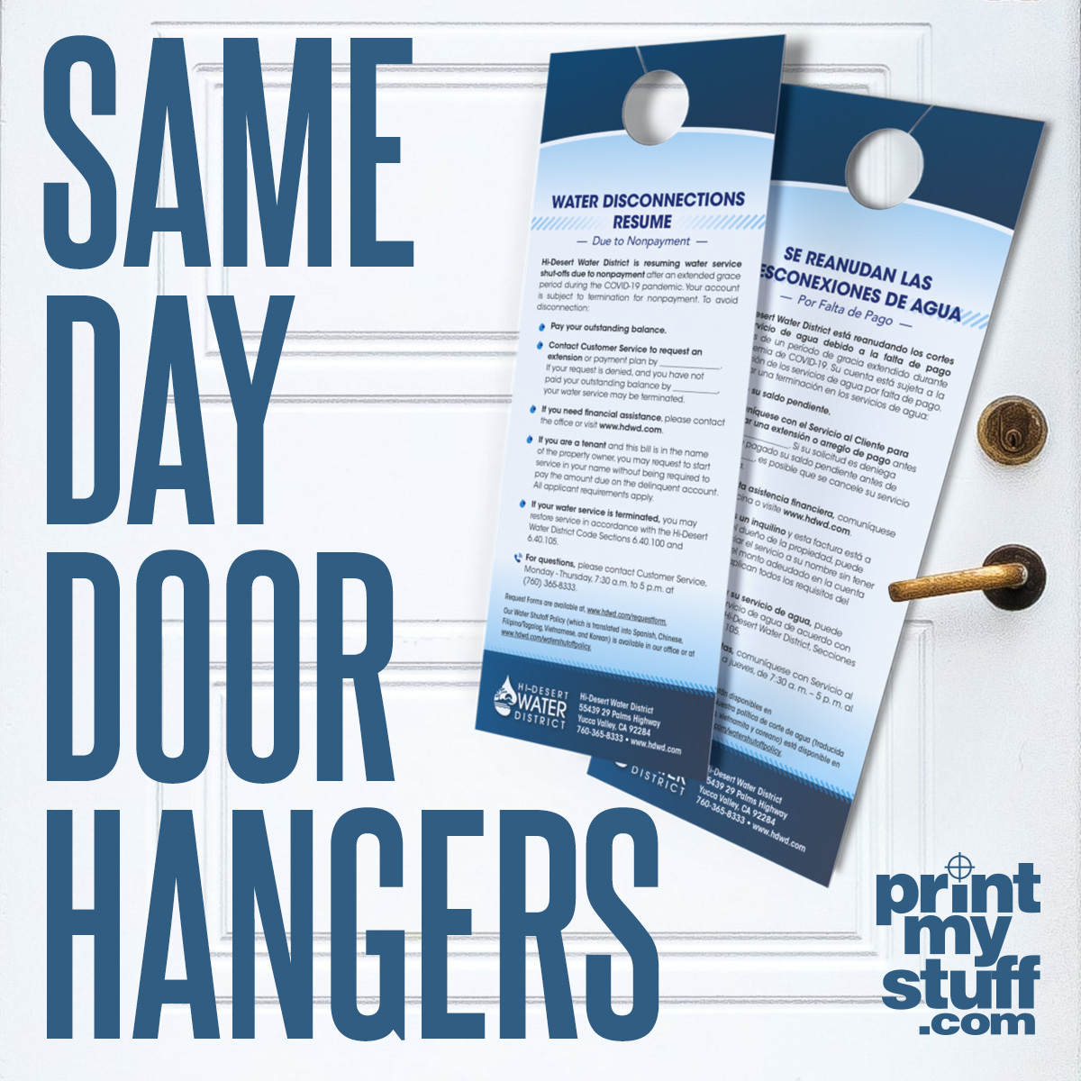 Same Day/Next Day Door Hangers
