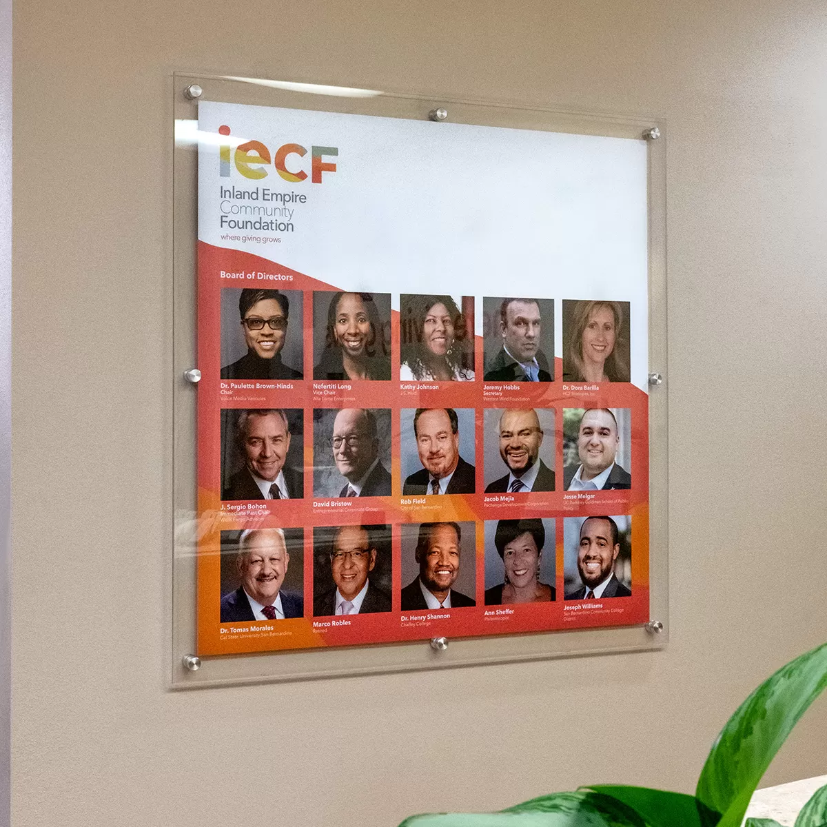 Signs: IECF Board of Directors Lobby Display