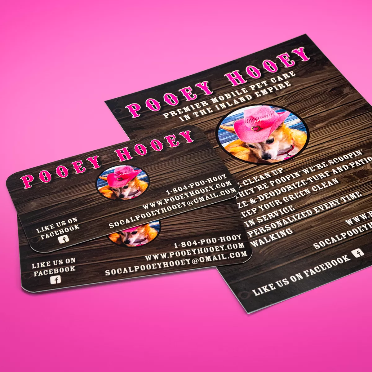 Design: Business Cards and Flyers for Pooey Hooey