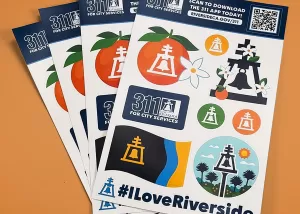 Riverside 311 City Services Sticker Sheet