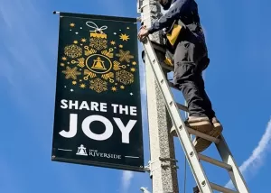 Pole Banners: City of Riverside Holiday Messages